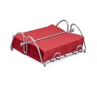 Relaxdays 2 portatovaglioli con pesante, per tovaglioli da 33 x 33 cm, effetto acciaio inox, design in metallo, colore: argento