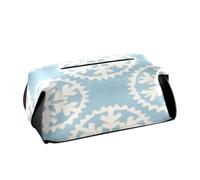 Portatovaglioli in pelle da appendere per auto con cinghie regolabili e cerniera Dispenser di fazzoletti riutilizzabile Fiocchi di neve blu Stile giapponese