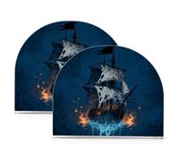 Portatovaglioli in stile gotico a vela blu fuoco, in acrilico, per feste, matrimoni, eventi, autoportante, decorazione per la casa per picnic e bar, confezione da 2