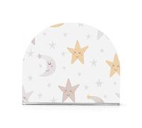 Portatovaglioli in tessuto acrilico color pesca con stelle e luna, per bagno, ristorante, autoportante, da tavolo, decorazione per la casa per cocktail in fattoria