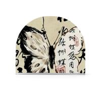 Portatovaglioli in tessuto acrilico con farfalla nera per calligrafia cinese per cocktail in fattoria autoportante portatovaglioli per cucina decorazione domestica per tavolo, cucina