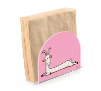 Portatovaglioli in tessuto acrilico rosa a forma di capra, per feste, matrimoni, eventi, autoportante, vintage, decorazione per la casa per feste, matrimoni, eventi