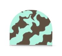 Portatovaglioli in tessuto acrilico verde menta marrone linea astratta per bar picnic rustico autoportante portatovaglioli per bagno decorazione domestica per picnic bar rustico
