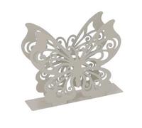 Portatovaglioli metallo farfalla crema rettangolare cm 14,5x4h12
