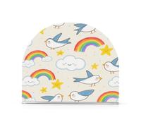 Portatovaglioli moderno in acrilico con motivo arcobaleno, nuvola, uccello, beige, stelle, per tavolo, cucina, autoportante, quadrato, decorazione per la casa per feste, matrimoni, eventi