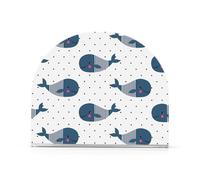 Portatovaglioli pasquali in acrilico a forma di balena con pesce blu, per esterni, sala da pranzo, autoportante, decorazione per la casa per tavolo, cucina
