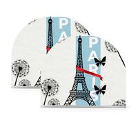 Portatovaglioli per auto in acrilico Torre Eiffel Parigi con dente di leone per esterni, sala da pranzo, autoportante da cucina, decorazione per la casa per bagno, ristorante, confezione da 2