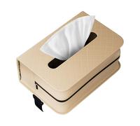 Portatovaglioli per auto - Scatola per fazzoletti per auto, grande rettangolare in pelle sintetica con fasce elastiche, dispenser per fazzoletti portatile per la casa, scrivania, ufficio,