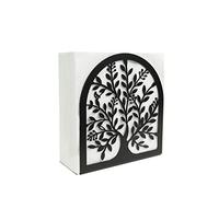 Portatovaglioli per tavolo, design moderno con albero della vita, in metallo, per casa, cucina, picnic, feste, colore nero