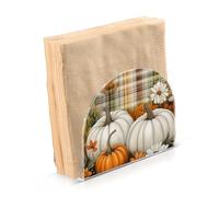 Portatovaglioli per tavolo portatovaglioli dispenser di tovaglioli di carta arancione bianco zucca plaid in piedi cucina bagno decorativo acrilico