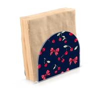 Portatovaglioli per tavolo portatovaglioli dispenser di tovaglioli di carta Cherry Dot Bow Navy in piedi cucina bagno decorativo acrilico