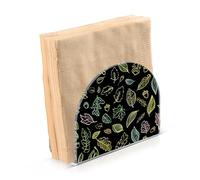 Portatovaglioli per tavolo portatovaglioli dispenser di tovaglioli di carta disegnato a mano foglia nera in piedi cucina bagno decorativo acrilico