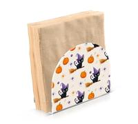 Portatovaglioli per tavolo portatovaglioli dispenser di tovaglioli di carta Halloween gatto strega cappello in piedi cucina bagno decorativo acrilico