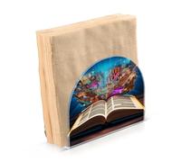Portatovaglioli per tavolo portatovaglioli dispenser di tovaglioli di carta libro conoscenza in piedi cucina bagno decorativo acrilico