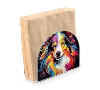 Portatovaglioli per tavolo portatovaglioli dispenser di tovaglioli di carta ritratto di cane multicolore in piedi cucina bagno decorativo acrilico