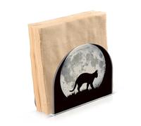 Portatovaglioli per tavolo portatovaglioli dispenser di tovaglioli di carta silhouette gatto luna in piedi cucina bagno decorativo acrilico