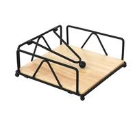 Portatovaglioli piatto Portatovaglioli da cucina in metallo con braccio di tensione ponderato Dispenser di carta velina rustica for tavolo da appoggio(Black)