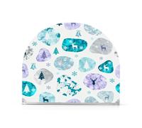 Portatovaglioli ponderati in acrilico turchese con stampa di pelliccia di mucca di Natale per bar da picnic rustici portatovaglioli autoportanti per decorazioni per la casa di carta Picnic Bar rustico