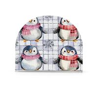 Portatovaglioli quadrati in acrilico con pinguino colorato Buffalo Plaid fiocchi di neve per Farmhouse Cocktail portatovaglioli autoportanti per tavoli decorazioni per la casa per tavolo, cucina