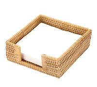 Portatovaglioli quadrato da cucina, in vimini intrecciato a mano, 18 x 18 x 6 cm, portatovaglioli in rattan, ideale per sala da pranzo e decorazione della casa, colore naturale del tavolo