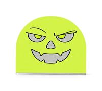 Portatovaglioli quadrato in acrilico con viso verde limone di Halloween per esterni, sala da pranzo, distributore di tovaglioli commerciali indipendenti, decorazione per la casa per esterni, sala da