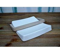 PORTATOVAGLIOLI QUADRO IN PORCELLANA BIANCA CON BAMBOO NATURALE BRANDANI