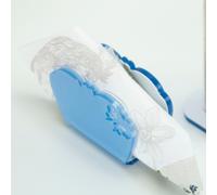 Portatovaglioli verticale METACRILATO CHIC 9x6xh4 cm bicolore bianco AVIO celeste