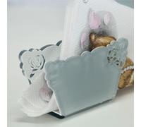 Portatovaglioli verticale METACRILATO shabby 9x6xh4 cm bicolore bianco esterno grigio grigio