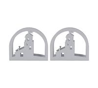 Portatovaglioli verticali da tavolo da 2 pezzi Portatovaglioli verticali in acciaio inossidabile addensato per regalo di decorazione domestica da scrivania (Modello della fortezza del mare)