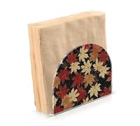 Portatovaglioli vintage in acrilico nero foglia d'acero bagno per bar picnic rustico portatovaglioli autoportante con peso decorazione domestica per picnic bar rustico