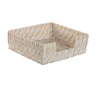 Portatovagliolo Home ESPRIT Bianco Naturale Bambù Rattan 18 x 18 x 6 cm