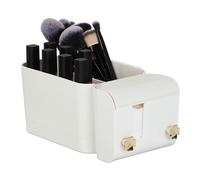 Portatrucchi 2 Ganci 4 Scomparti Make Up Porta Pennelli Rossetti Box Bianco