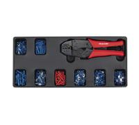 Portattrezzi Con Cricchetto Pinza & 325 Assortiti Isolato Terminal Set - Sealey