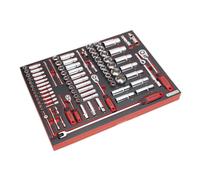 Portattrezzi Con Presa Set 91pc 0.6cm,1cm & 1.3cmSq Drive - Sealey TBTP02 Nuovo