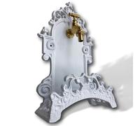 Portatubo con rubinetto in alluminio bianco giardino 39cm stile antico