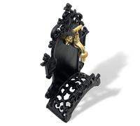 Portatubo con rubinetto in alluminio nero giardino 39cm stile antico