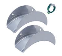 Relaxdays Portatubo da Parete, Set 2 Supporti per Tubi Giardino 30 m e 1/2", Sostegni in Metallo per Pompa Acqua, Grigio, Ferro