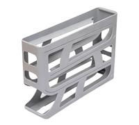 Portauova. 4 Tier Fridge Egg Dispenser Large Capacity Space Saving Egg Container(Gray)