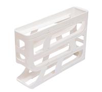 Portauova. 4 Tier Fridge Egg Dispenser Large Capacity Space Saving Egg Container(White)