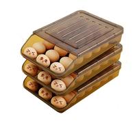 Portauova con rotelle, portauova automatico con rotelle, vassoio portauova portatile impilabile e organizer for contenitori, contenitore for uova for il piano di lavoro del frigorifero della cucina(23