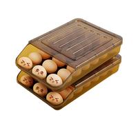 Portauova con rotelle, portauova automatico con rotelle, vassoio portauova portatile impilabile e organizer for contenitori, contenitore for uova for il piano di lavoro del frigorifero della cucina(23