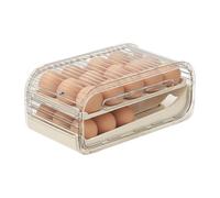 Portauova - Contenitore per frigorifero con ruote, di consegna automatica a due livelli, coperchio di protezione trasparente, dispositivo per la conservazione degli alimenti freschi,