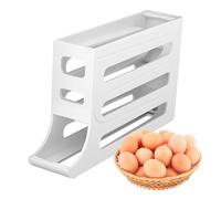 Portauova da frigorifero - Contenitore per uova | 4 ripiani per uova arrotolabili, salvaspazio, design multistrato, porta laterale del frigorifero per cucina domestica