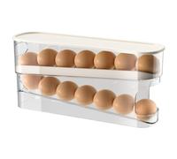 Portauova. Egg Rack Automatic Rolling Automatic Rolling Refrigerator Egg Storage Box Space Saving Egg Dispenser Suitable with Refrigerator Egg Rack for New Home Kitchen Refrigerator Countertop Cabinet