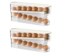 Portauova. Egg Rack Automatic Rolling Automatic Rolling Refrigerator Egg Storage Box Space Saving Egg Dispenser Suitable with Refrigerator Egg Rack for New Home Kitchen Refrigerator Countertop Cabinet