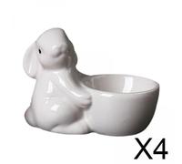 Portauova in ceramica a forma di coniglietto pasquale per uova sode, supporto