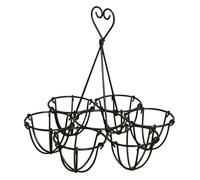 Portauova in Ferro Nero a Sei Fori Maniglia, da Cucina | Design a Borsa, Saldatura Professionale, Non Si Deforma Né Si Rompe, per Uova di Gallina e Uova Decorative