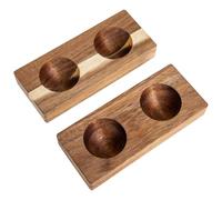 Portauova in Legno Marrone per 2 Pezzi, Piano per Uova | Piano Cucina e Forno, Forma Piatta, Facile da Pulire, Impedisce alle Uova di Rotolare Via