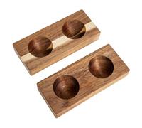 Portauova in Legno Marrone per Cucina e Frigorifero, 2 Pezzi | Piatto e Facile da Pulire, per Uova Sul Piano Cucina o Dentro Frigorifero