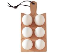 Portauova in legno, Portauova da appoggio - Vassoio per Uova con Manico e Cordino Porta Raffreddatore a 6 Griglie per Uova | Portauova, Vassoio per Uova in Legno per Cioccolatini, Caramelle